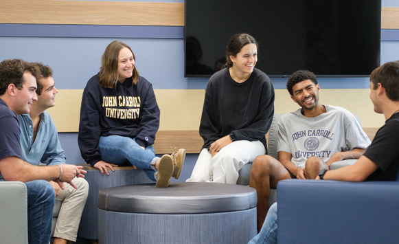 Students sitting in Dolan Hall